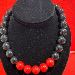 Black and Red Beaded Necklace